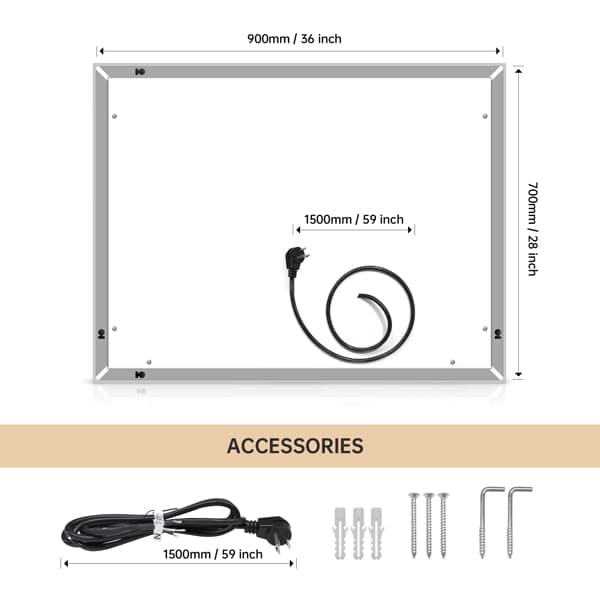LED Lighting Bathroom Wall Mounted Mirror 5