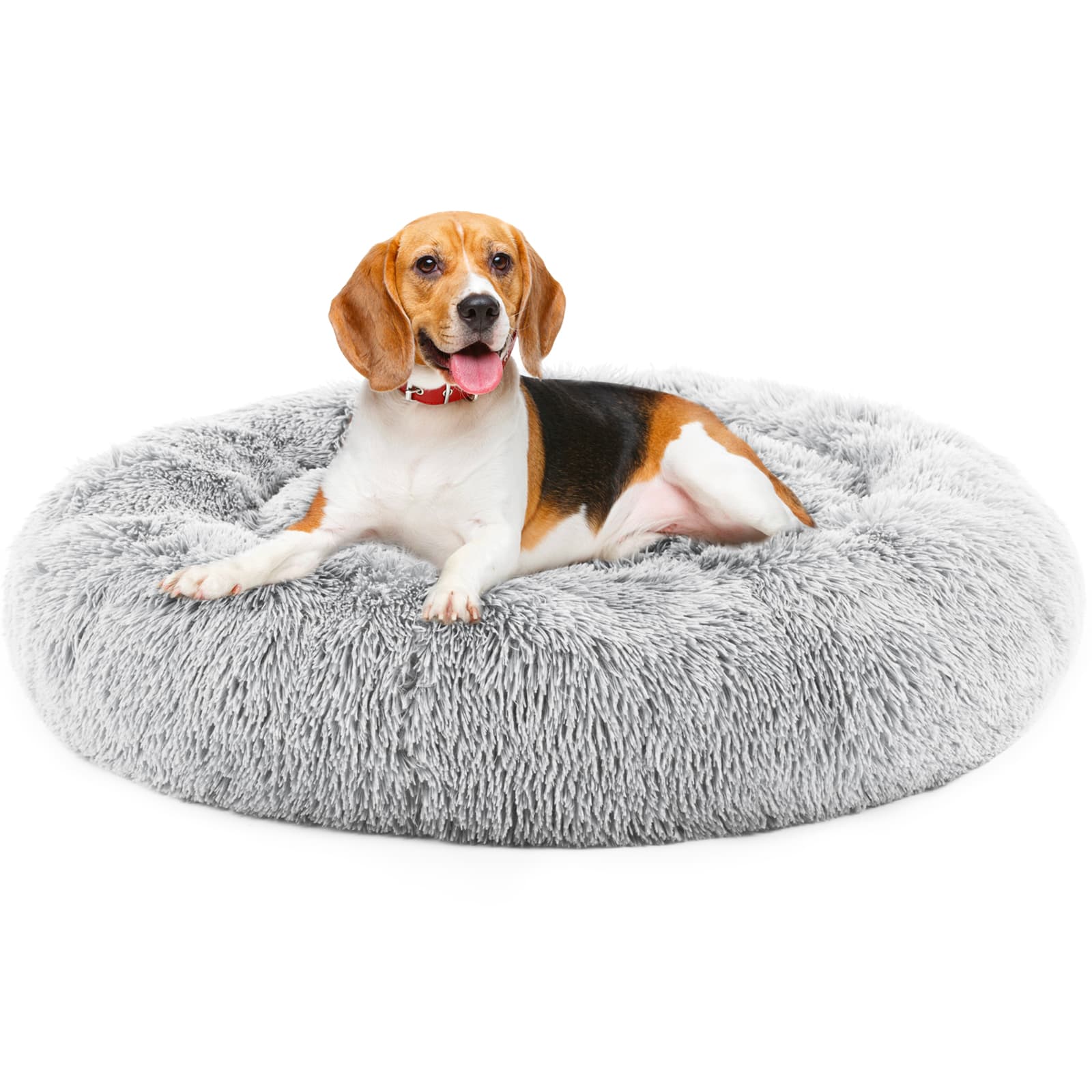 24 Inch Anti-Slip Round Fluffy Plush Faux Fur Cat Bed, Fits Up To 25 Lbs Pets 5