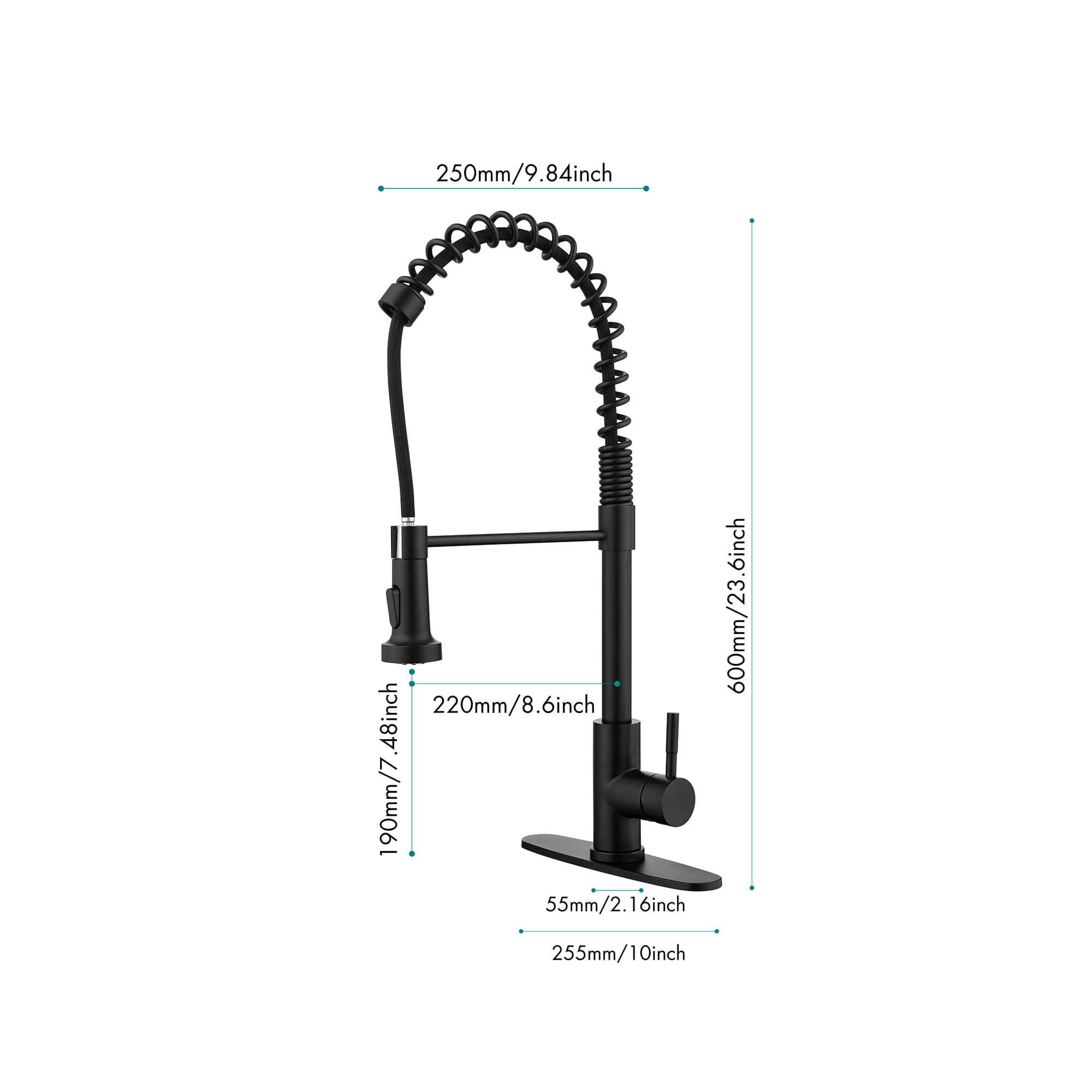 Solid Brass Single Handle Single Rod Downward Spring Kitchen Sink Faucet 2