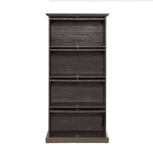 Glass Display Cabinet 4 Tier Glass Display Cabinet Storage Curio Cabinet With Flip Up Glass Doors, Collectors Showcase Toy  Organizers Rack, Bookcase For Living Room BRO 3