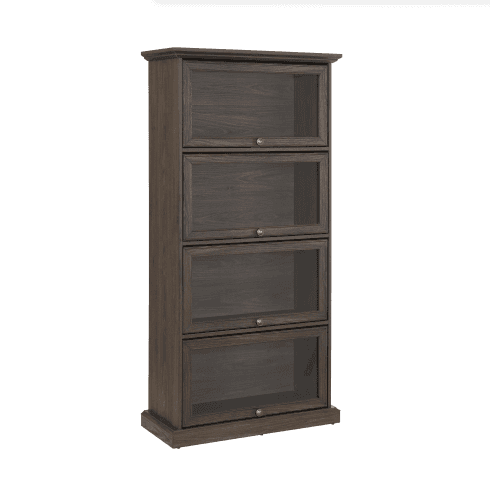 Glass Display Cabinet 4 Tier Glass Display Cabinet Storage Curio Cabinet With Flip Up Glass Doors, Collectors Showcase Toy  Organizers Rack, Bookcase For Living Room BRO 4