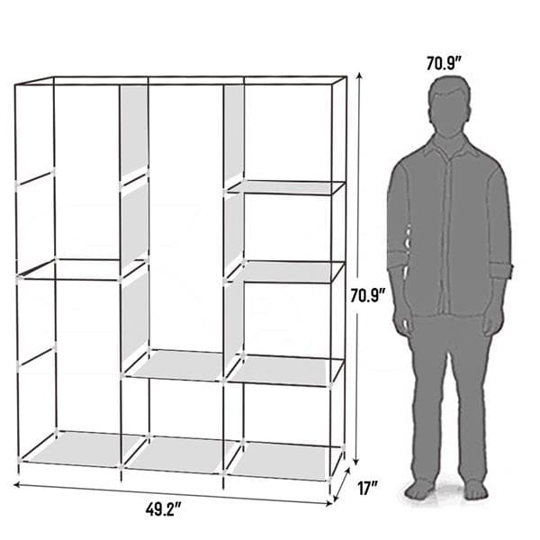 4-layer 8-grid Non-woven Fabric Wardrobe 5