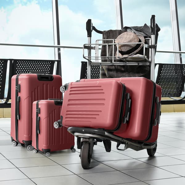 Curved Vertical Stripe 4-in-1 Trolley Case 16in 20in 24in 28in ABS Aluminum Alloy Tie Rod 4