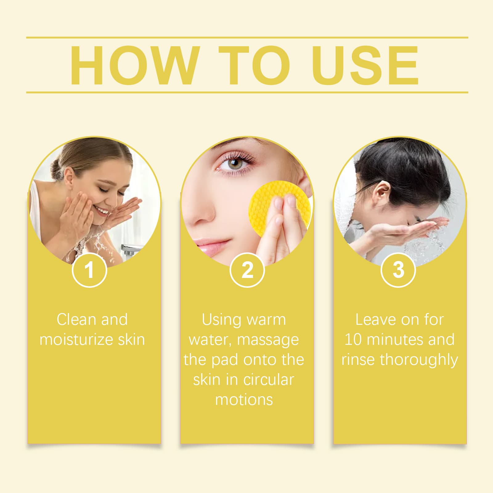HOYGI Turmeric Acid Cleansing Pad Face Skin Pore Cleansing Makeup Remover Gentle Exfoliating Cleansing Pad 4