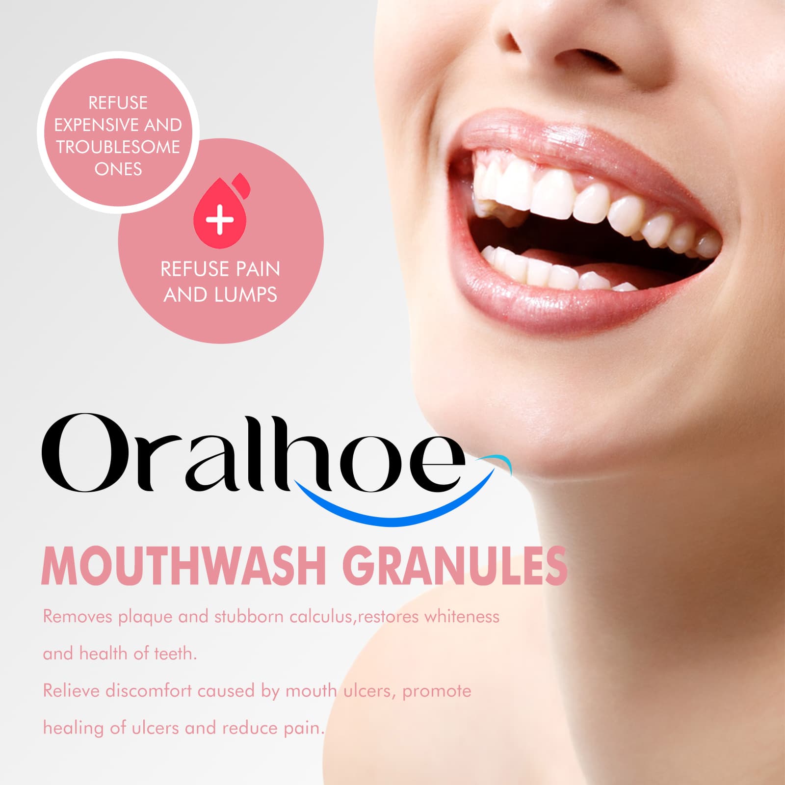 Oralhoe Peach Flavor Teeth Cleaning Mouthwash Pellets Breath Long Lasting Fragrance Clean Gums Portable Mouthwash Pellets 5