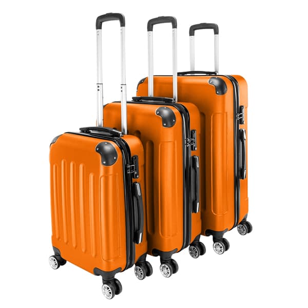 3-in-1 ABS Trolley Case 20 Inches, 24 Inches, 28 Inches Orange 4