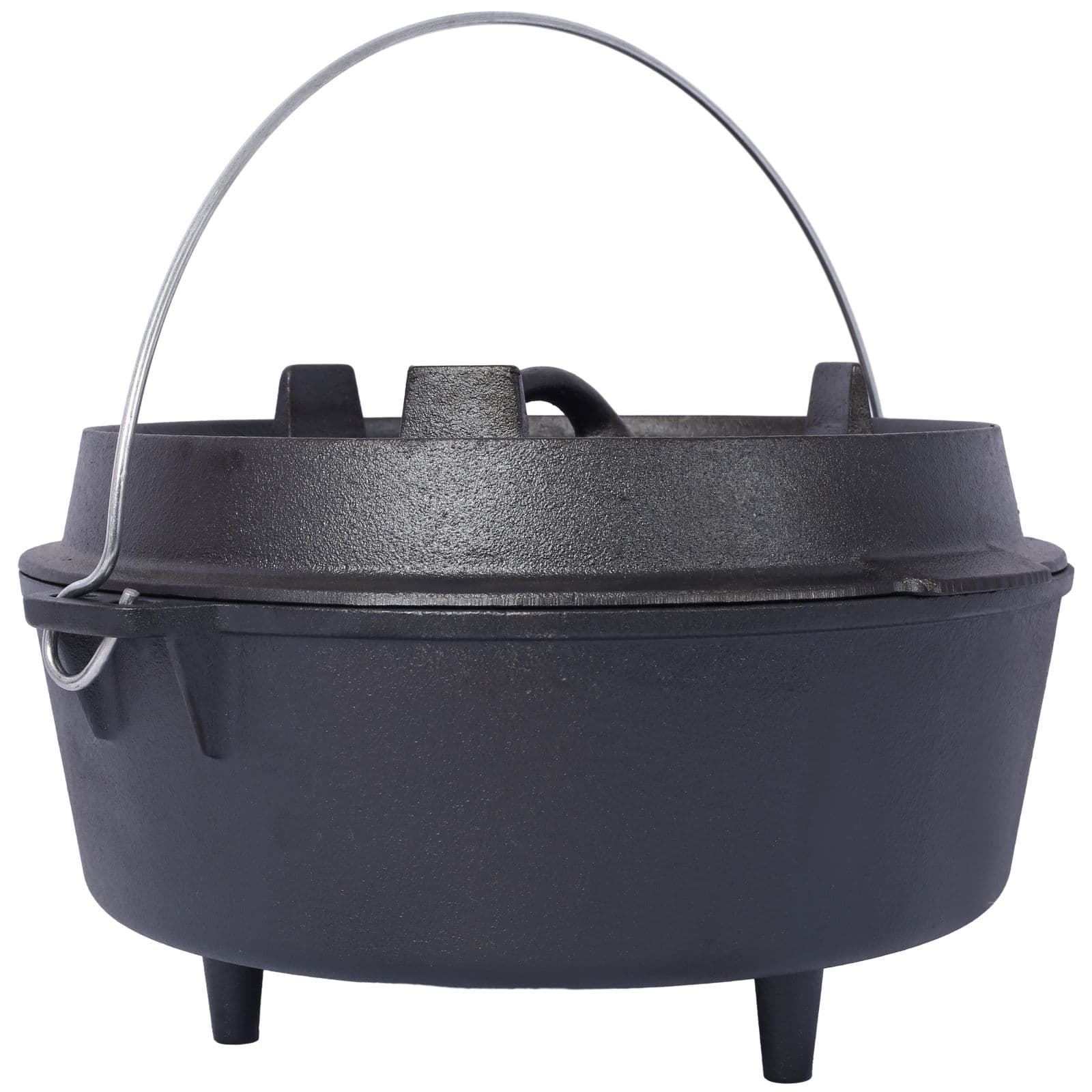 Outdoor Camping Deep Pot For Camping Fireplace Cooking Barbecue Baking Campfire With Leg Base 3