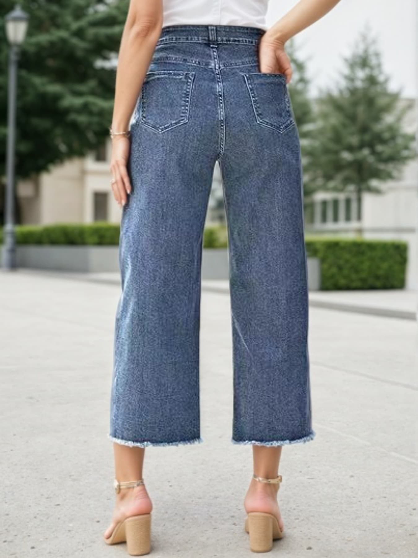 New Women’s Fashionable Casual Plus Size Jeans, High Waist Wide Leg 7-inch Straight Leg Jeans, Suitable For Various Clothing, Women’s Plus Size Women’s Clothing 4