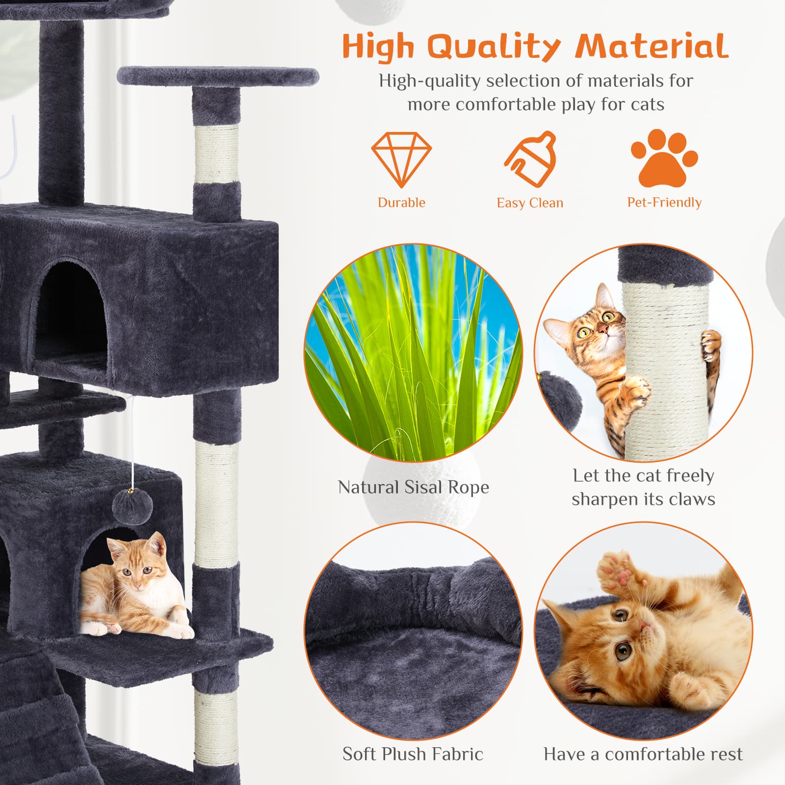Multi Functional Cat Treehouse Cat Climbing Frame 5
