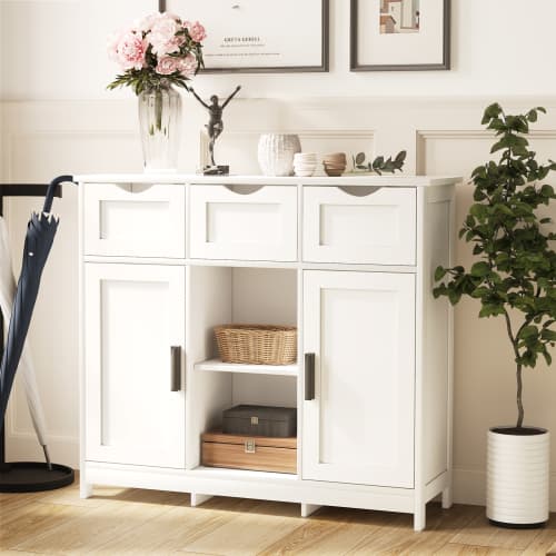 Storage Cabinets,Wooden Floor Cabinet,with Drawers And Shelves Storage Cabinets,Accent Cabinet For Living Room,Bedroom,Bathroom Furniture Home Decor 5