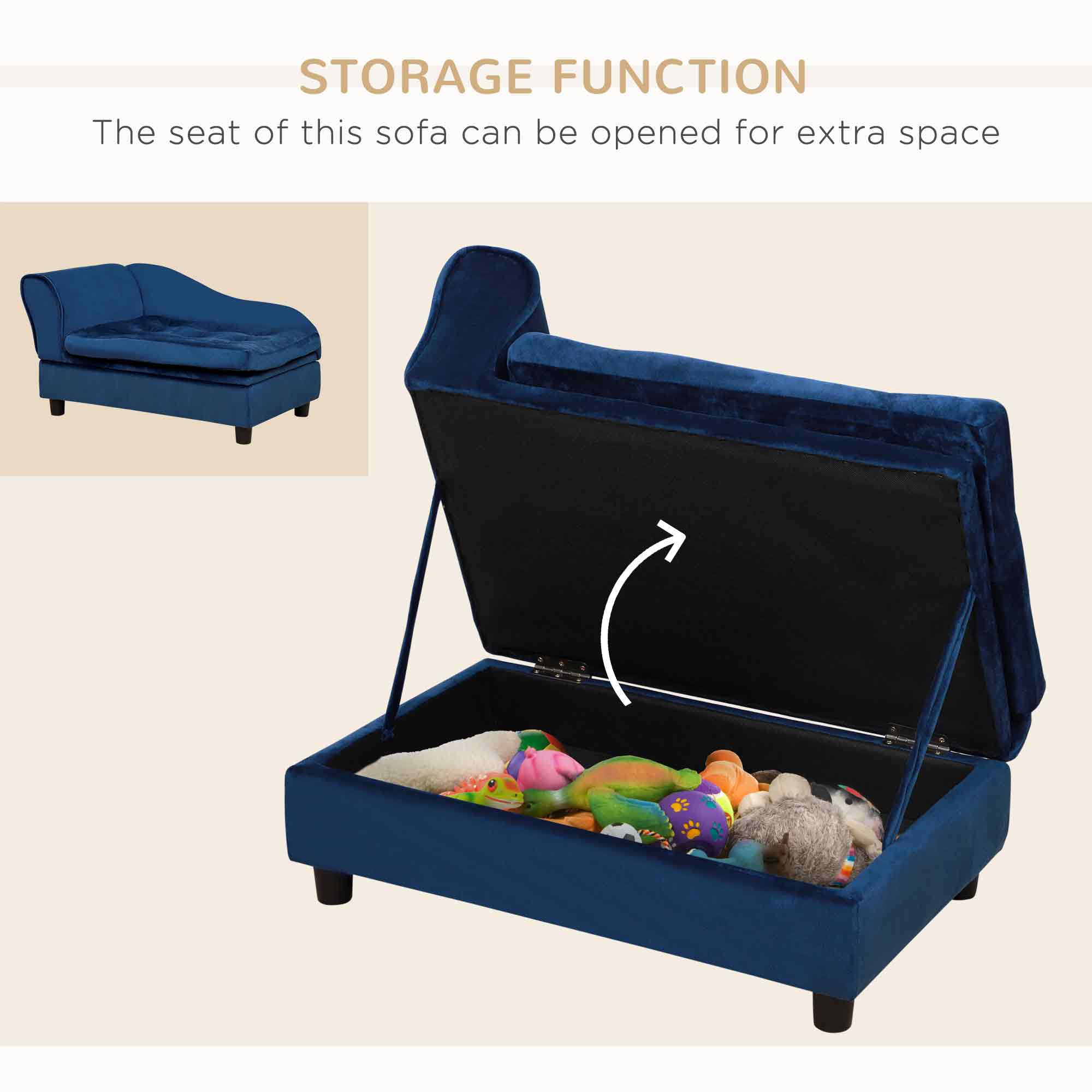 Luxury Small Dog Bed With Hidden Storage 4