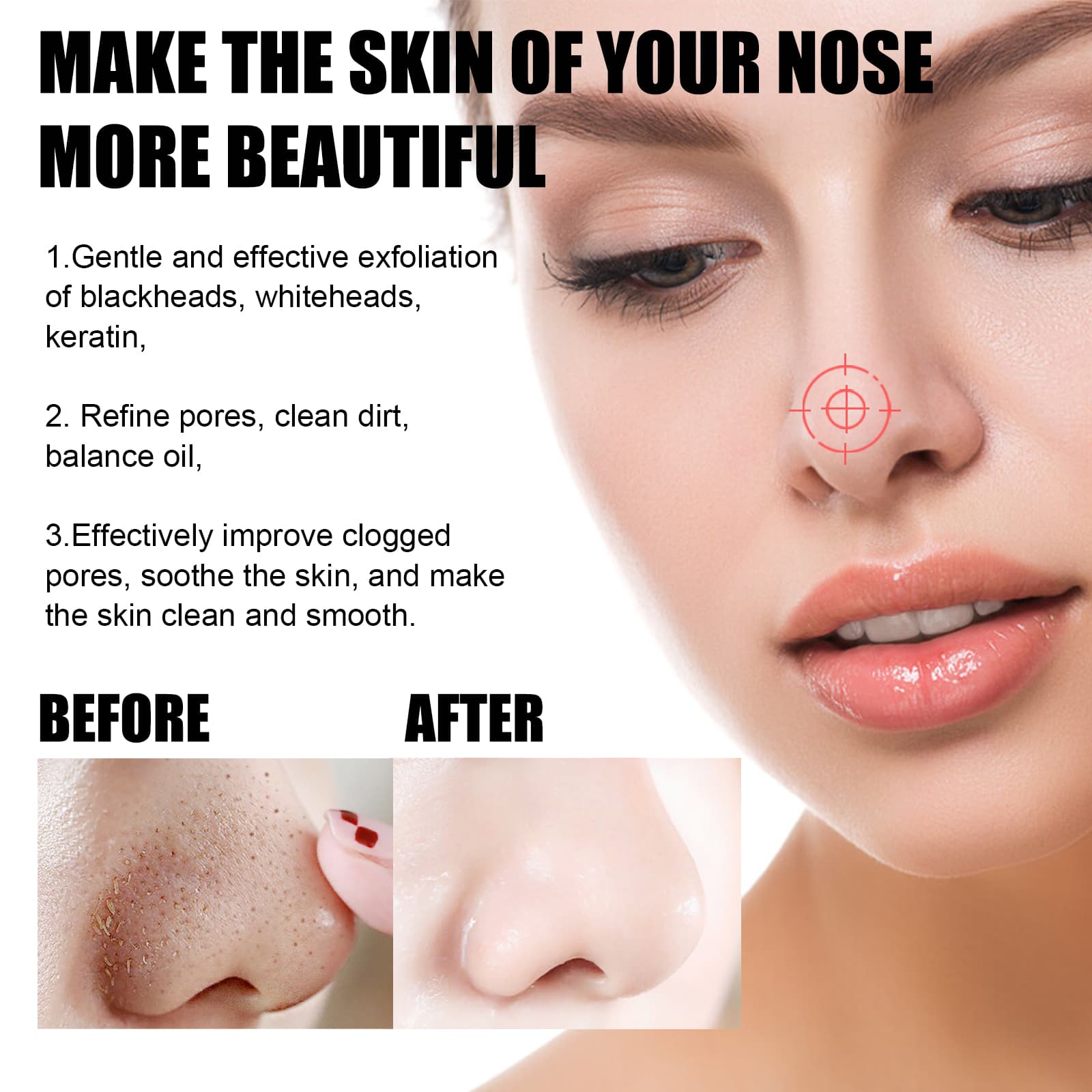 Blackhead Remover Tools -15g Blackhead Creamwith 40Pcs Blackhead Pore Strips 3