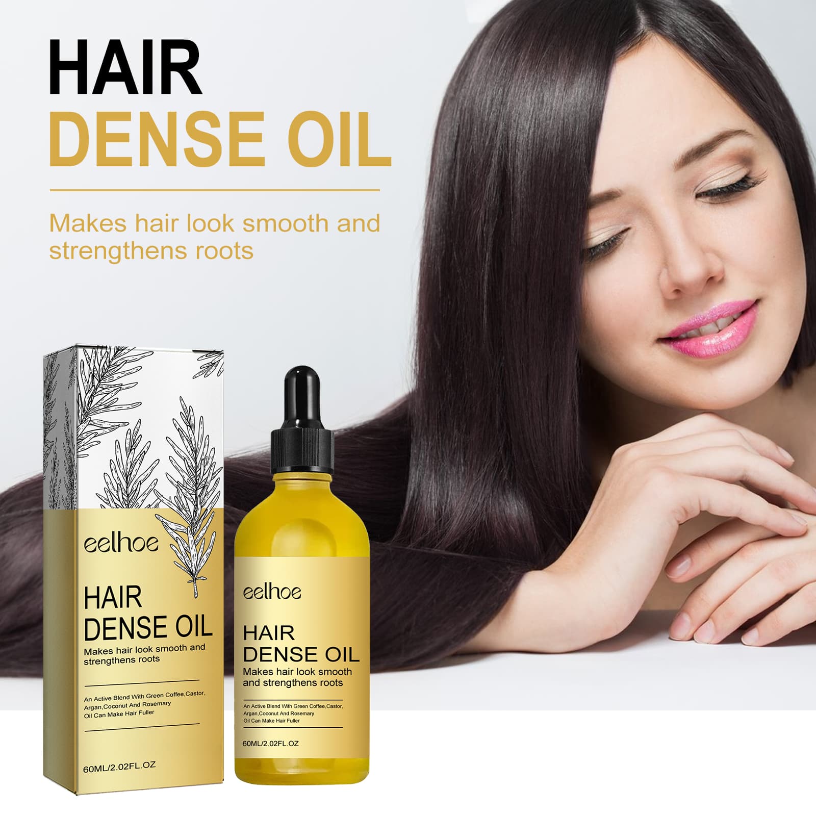 EELHOE Rosemary Hair Treatment Oil Scalp Cleansing Conditioning Volumizing Smoothing Repair Dry Frizzy Hair Conditioning Hair Treatment Oil 3
